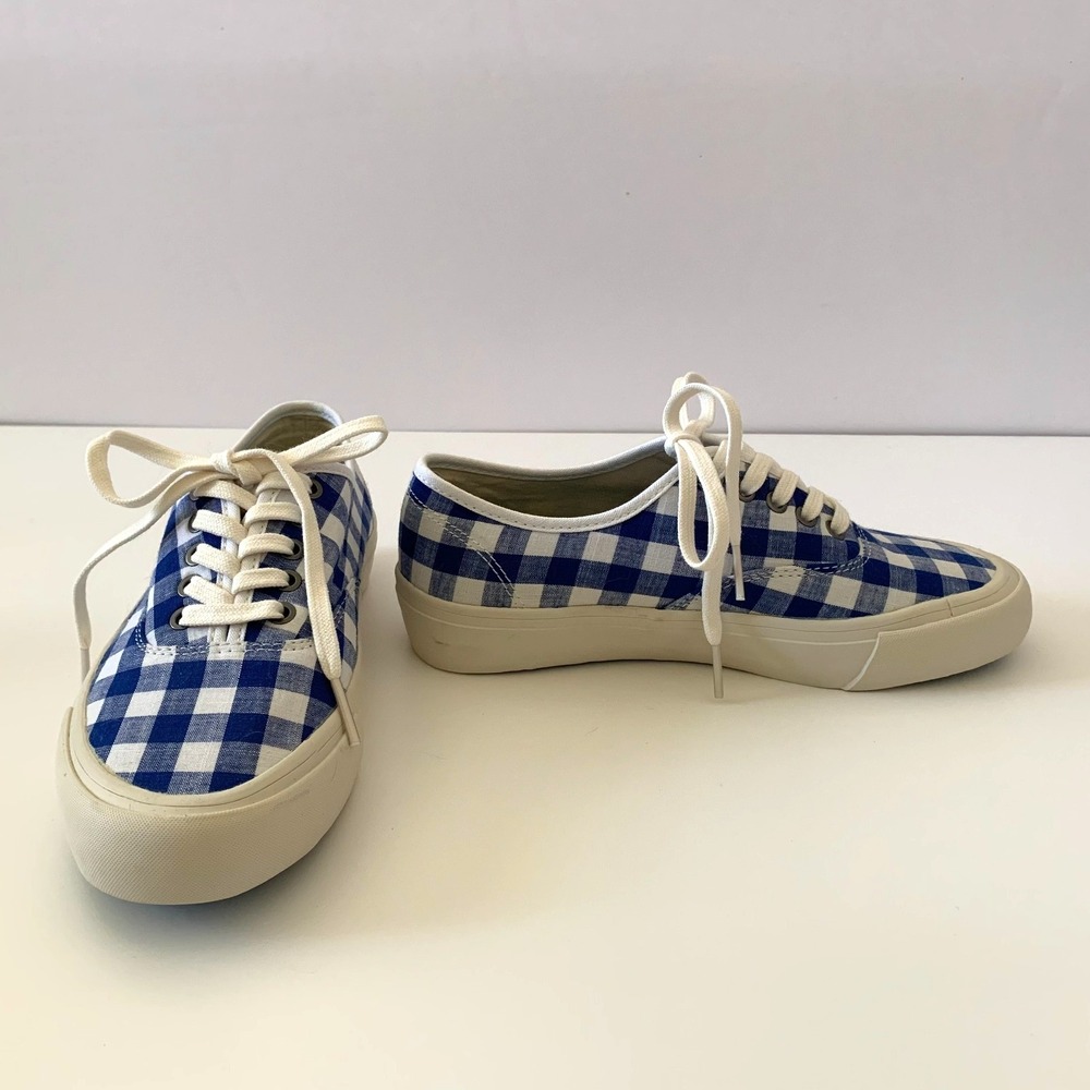 New J Crew x SeaVees Legend Sneakers Gingham Plaid Casual Shoes Preppy sz 6